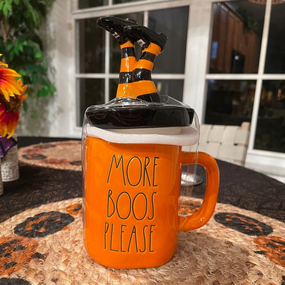 rae dunn more boos please mug with topper